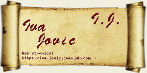 Iva Jović vizit kartica